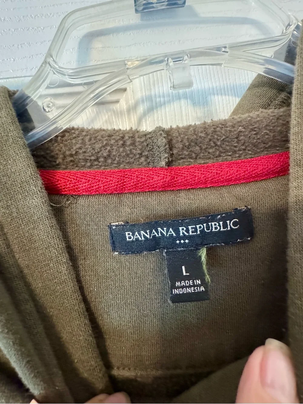 Banana Republic Dark Olive Hooded Logo Sweatshirt